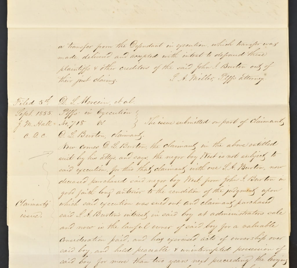 1854 Early Washington County Texas Slave Document - 13