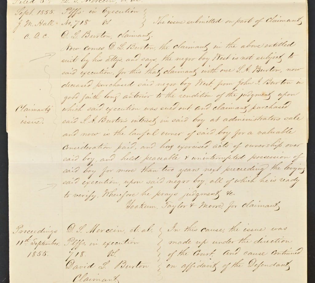 1854 Early Washington County Texas Slave Document - 14