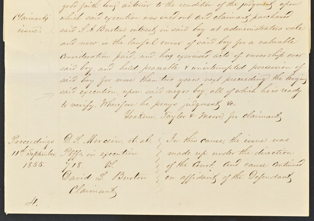 1854 Early Washington County Texas Slave Document - 15