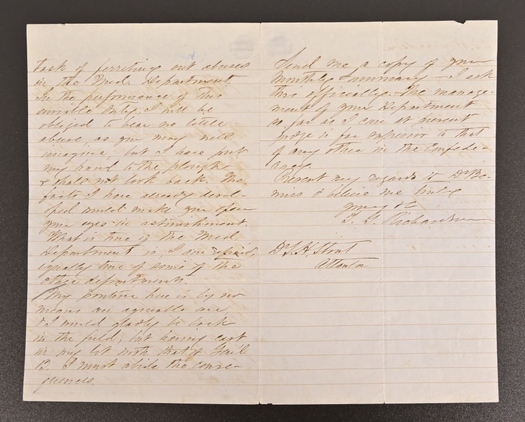 1864 Confederate Richmond Medical Dept Document (1 of 13)