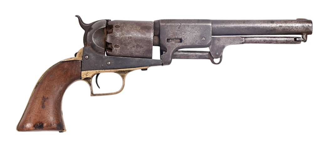 Colt Dragoon Revolver: S/N 8680. Comes with letter of provenance, attributing to the collection of P.L. Anderson, member of Texas Legislation 1927-1939, San Antonio Police Commissioner 1941-1947, as well as rare Aztec