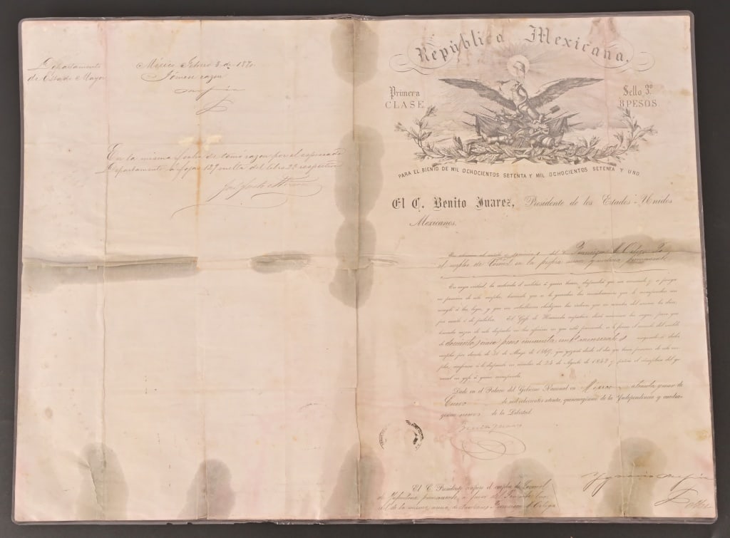 Mexico President Benito Juarez Signed Document (1 of 20)