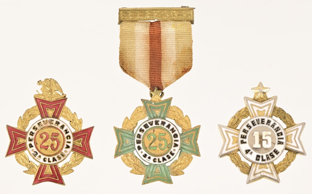 (3) Mexican War Medals: From the Applewhite-Clark Collection. Perseverance 2nd, 3rd, 4th Class medals