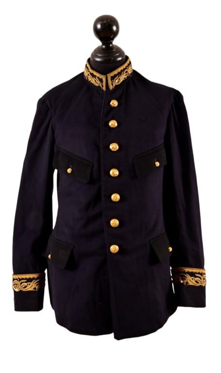 Early Mexican Officer's Coat: From the Applewhite-Clark Collection. J.M. Robles, Mexico maker tag inside.