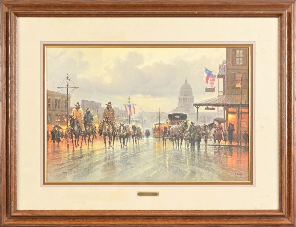 G. Harvey Limited Edition Print: Reflections of Yesterday" limited edition 736/1250, with Certificate of Authenticity from Somerset Publishing House framed and matted 34" x 43.5