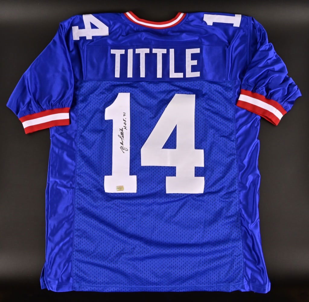 Y.A. Tittle Signed New York Giants Jersey: Includes Certificate of Authenticity.