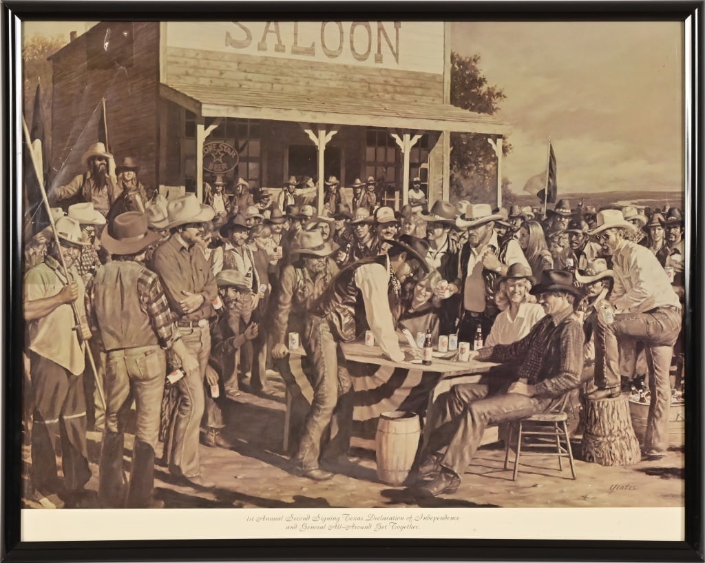 Lone Star Beer Texas 2nd Declaration Poster c.1985 (1 of 9)