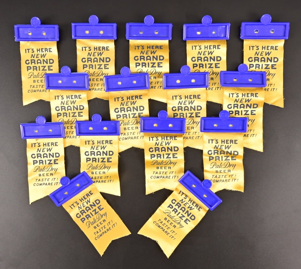 (15) Grand Prize Beer NOS Ribbon Pins: (15) Grand Prize Beer NOS Ribbon Pins