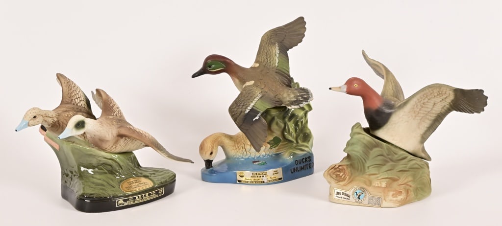 (3) Ducks Unlimited Jim Beam Decanters (Full) (1 of 7)