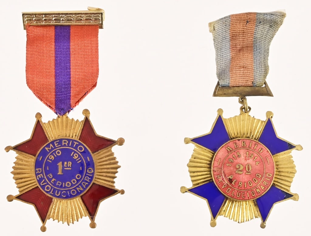 (2) Mexican Revolutionary Merit Badges: From the Applewhite-Clark Collection.