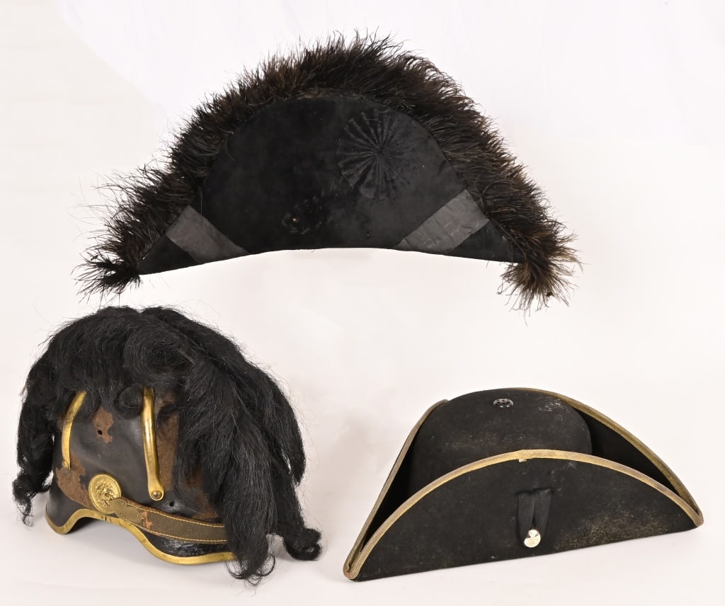 (3) Antique Royal British Military Hats: From the Applewhite-Clark Collection.