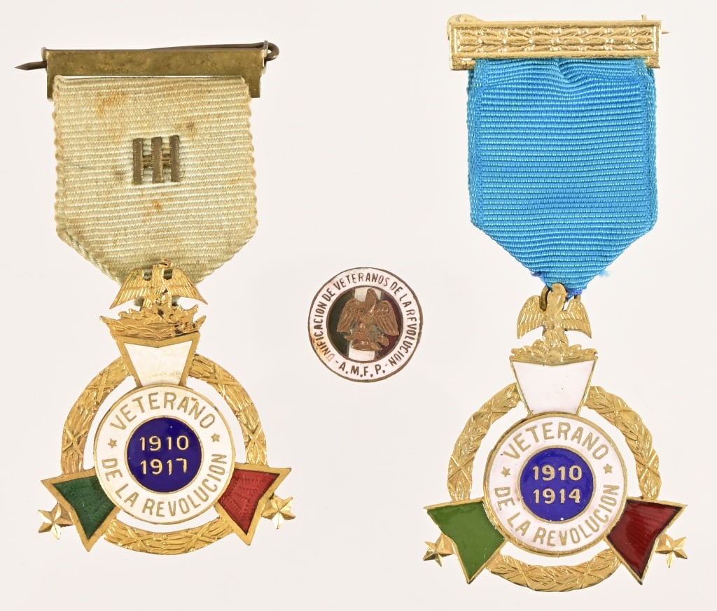 (3) Mexican Revolutionary Veteran War Medals: From the Applewhite-Clark Collection.