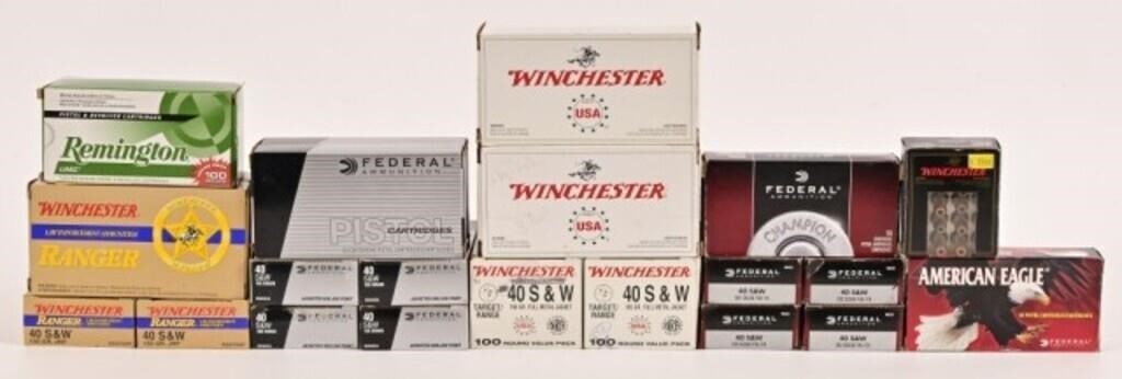 Factory .40 S&W Target/HP Ammo (1250+ Rounds): (1250+ Rounds) Factory .40 S&W Target/HP Ammo