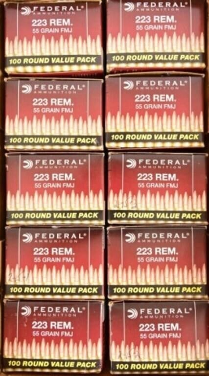 Federal .223 Rem Ammo (1000 Rounds): (1000 Rounds) Federal .223 Rem Ammo