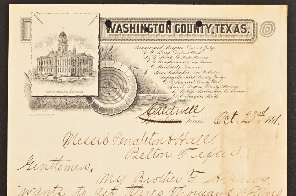 1891 Washington County Loan Request Document - 2