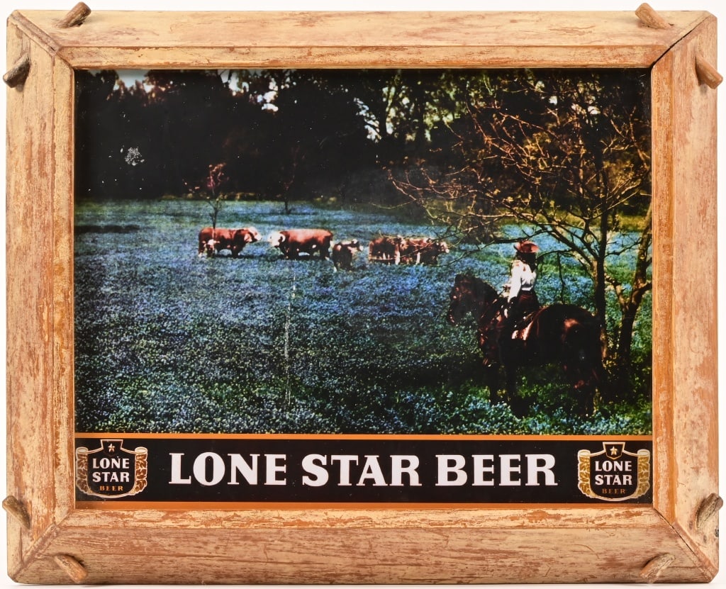 Lone Star Beer Foto-Vues Lighted Sign: Manufactured by Foto-Vues, Weatherford Texas. 14" x 17"