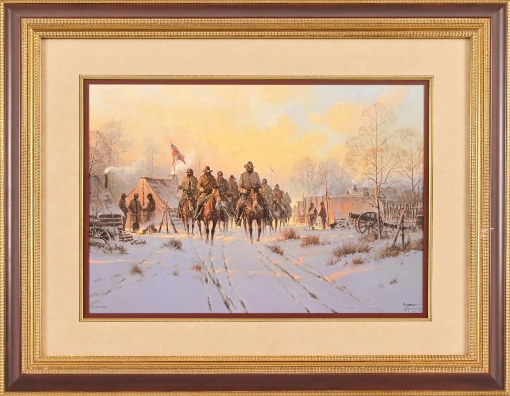 G. Harvey Limited Edition Print: Jackson's Winter Campaign" by G. Harvey limited edition 3737/12500. Framed and matted 33" x 41