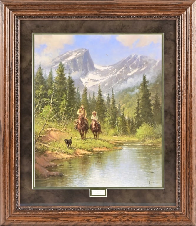 G. Harvey Limited Edition Print: Beside Still Waters" limited edition print with COA. Framed and matted 27.5" x 32