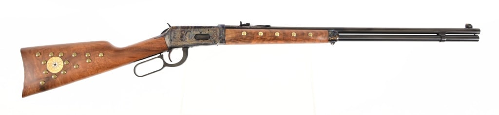 Winchester 1894 .38-55 Crazy Horse Commemorative: S/N: CCH16573. Chief Crazy Horse Commemorative rifle, engraved receiver, high grade wood stocks. 24" barrel. Modern.