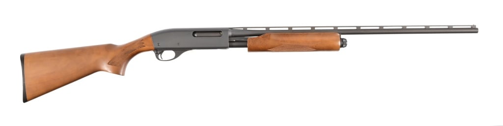 Remington Model 870 Express 410 Gauge: S/N: A229506H . Pump action, 25" barrel, chambered for 3" plastic shells, full choke. Modern.