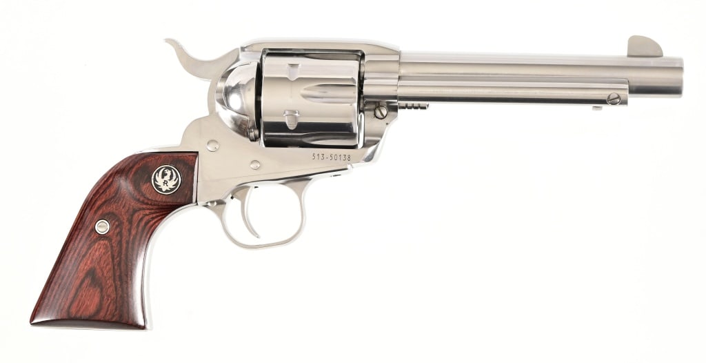 Ruger New Vaquero .45 Colt Revolver: S/N 513-50138. In original factory case. 5 1/2" barrel. Modern.