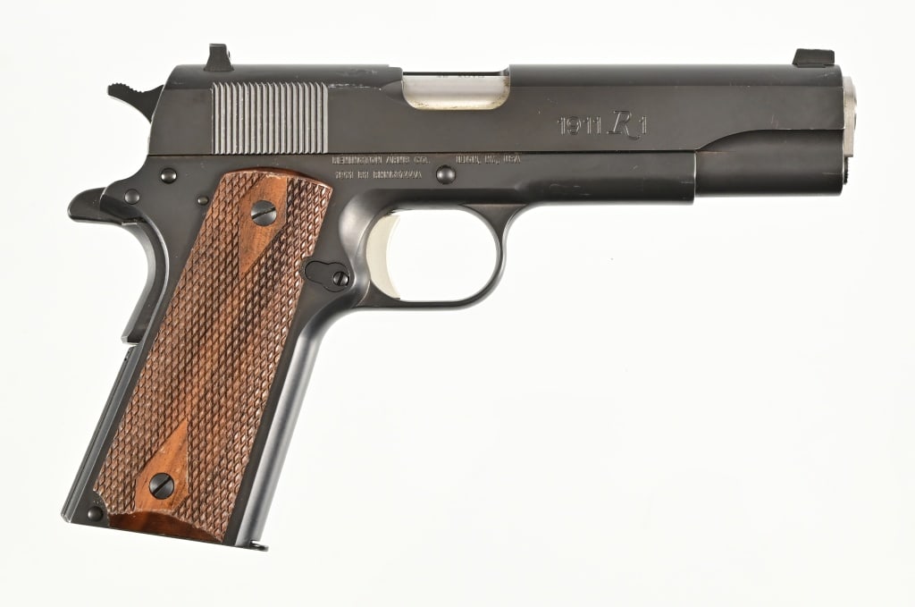 Remington Model 1911 R1 .45 Auto Pistol: S/N RHN53744A . In original factory case. 5" barrel. 2 Magazines. Modern.