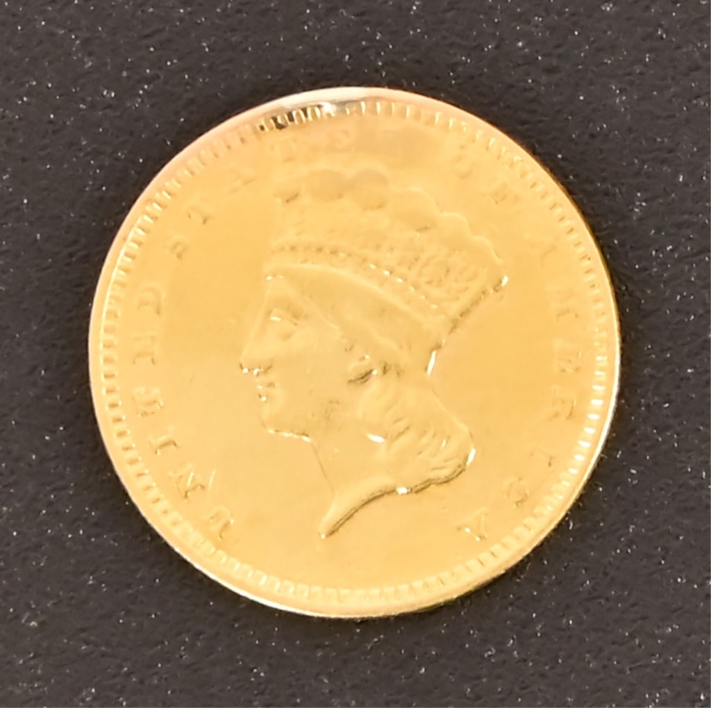 1856 Indian Princess Head $1 Gold Coin (1 of 2)