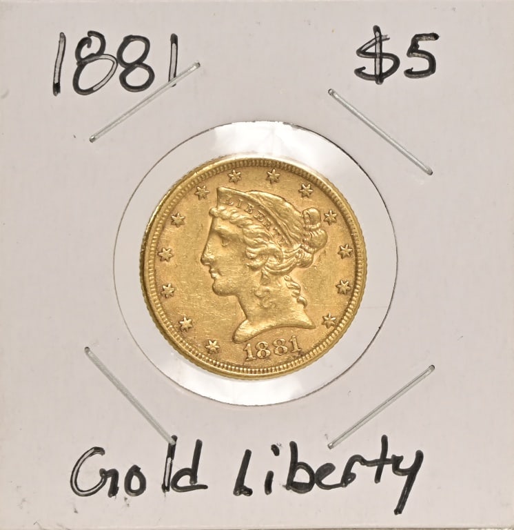 1881 Liberty $5 Gold Coin: 1881 Liberty $5 Gold Coin