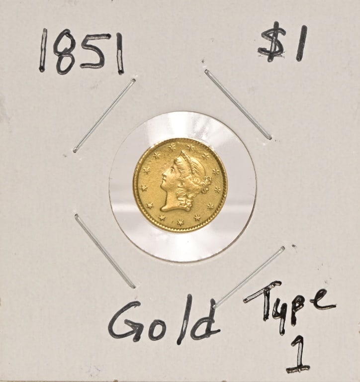 1851 Liberty Head Gold $1 Coin Type 1 (1 of 2)