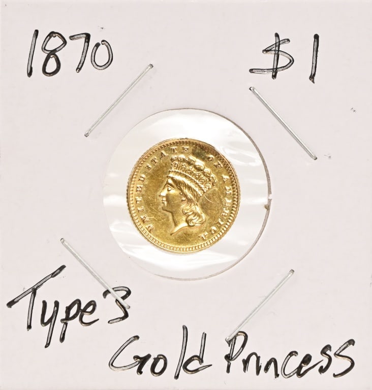 1870 Indian Princess $1 Gold Coin (1 of 2)