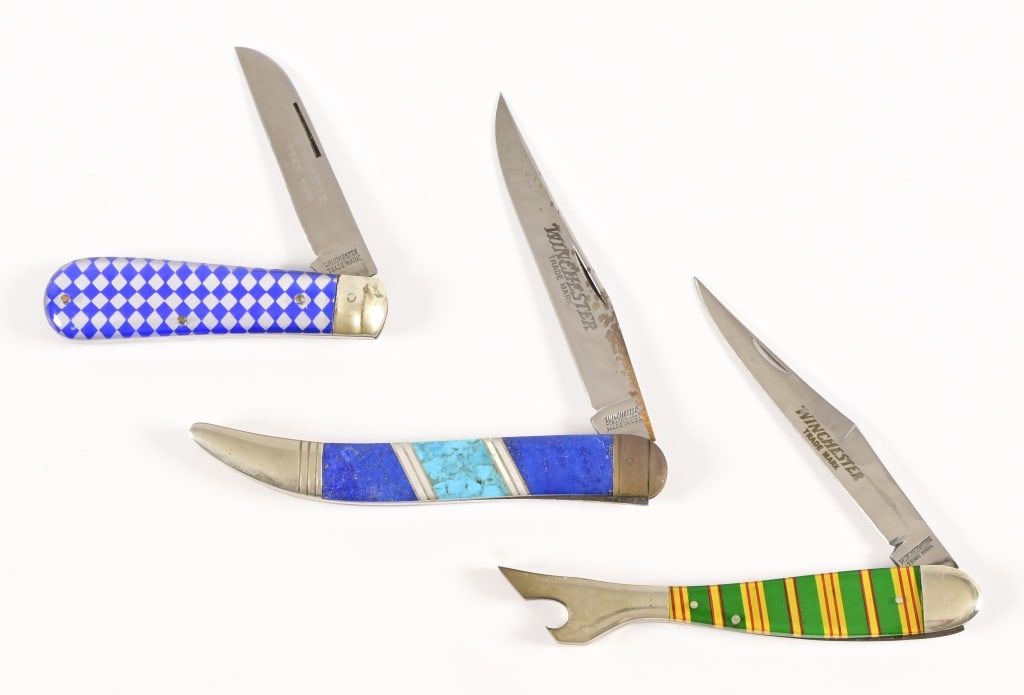 Three Winchester Vintage Pocket Knives: 3 vintage Winchester pocket knives.
