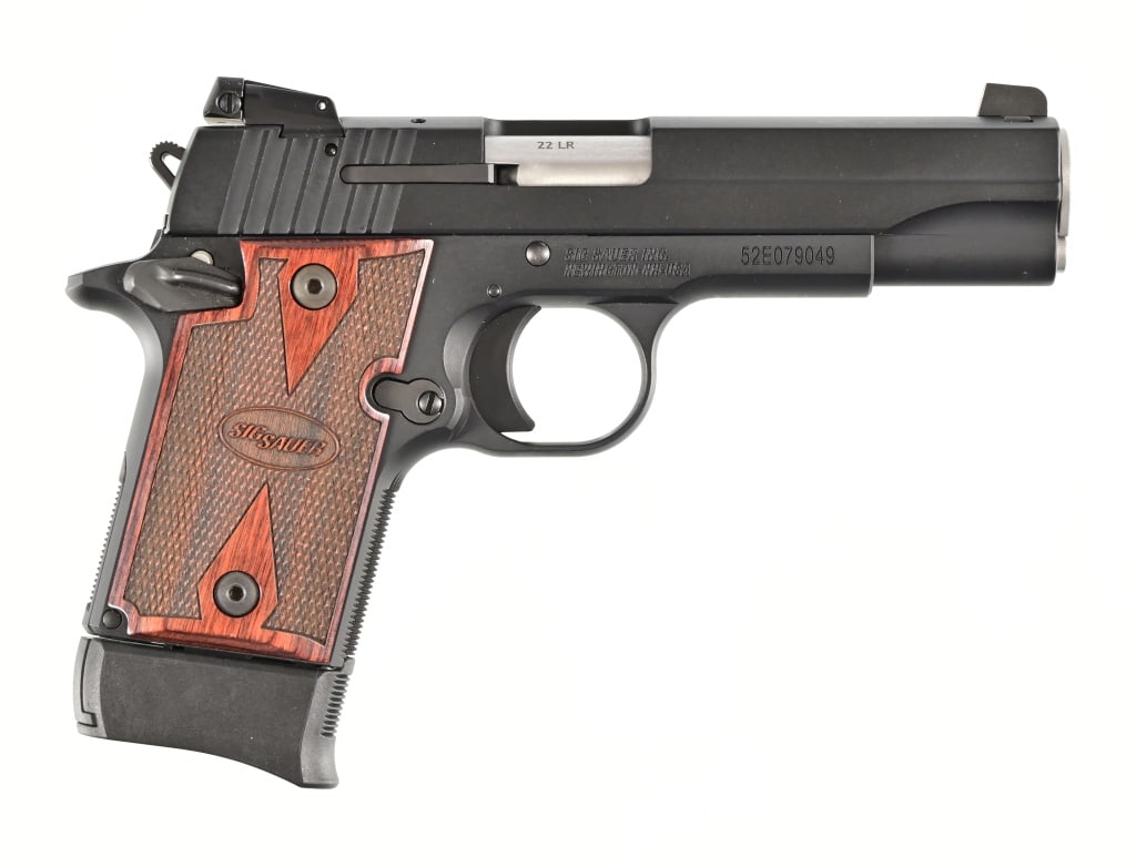 Sig Sauer P938-22 .22 Pistol: 4" barrel. In original factory case. With holster. Modern.