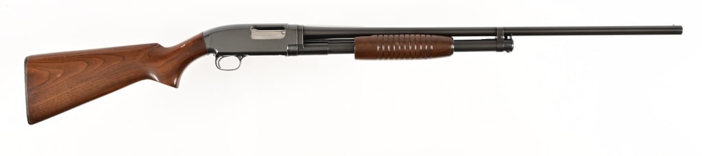 Winchester Model 12 - 20 Gauge Shotgun: 28 barrel, pump action shotgun, chambered for 2 3/4" shells, modified choke. Modern.