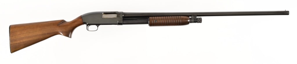 Winchester Model 12 Featherweight 12 Gauge Shotgun: 30" barrel, pump action shotgun, chambered for 2 3/4" shells, full choke. Modern.