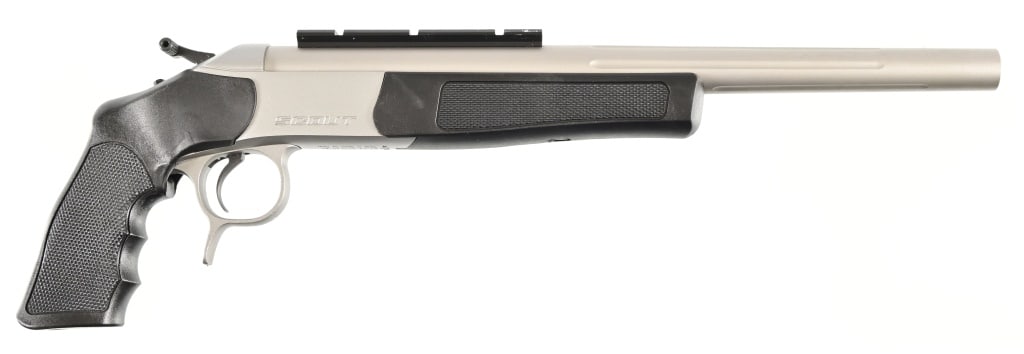CVA Scout .243 Win Single Shot Pistol: S/N 61-04-001740-20. 14" barrel. Modern.