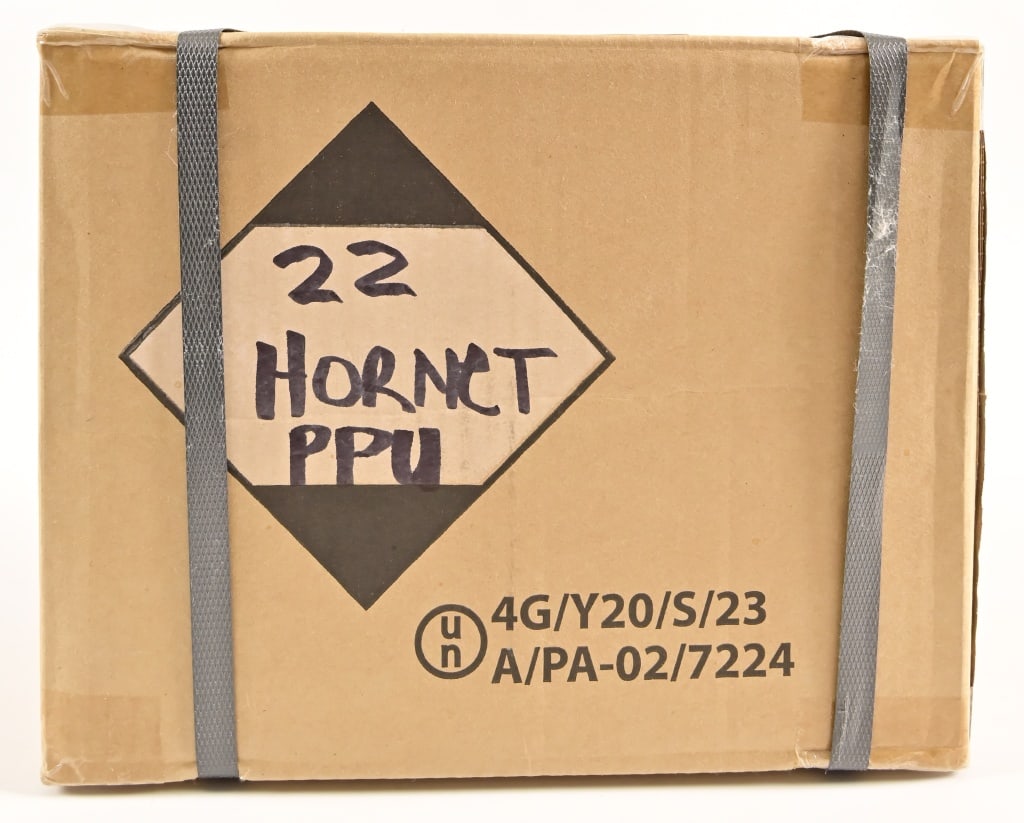 1000 Rounds .22 Hornet Ammo: Unopened box.
