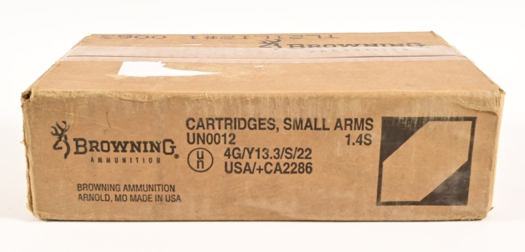 750 Rounds Browning .9mm Ammo: Unopened box.