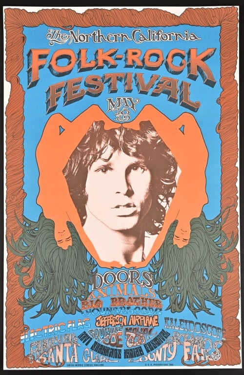 The Doors Folk-Rock Festival Poster 1968 (1 of 4)