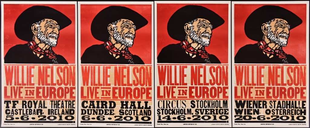 4 - Willie Nelson Live In European Concert Posters (1 of 5)