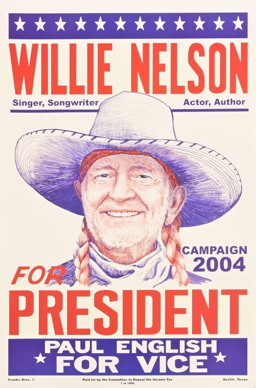 2004 Willie Nelson For President Poster (1 of 11)