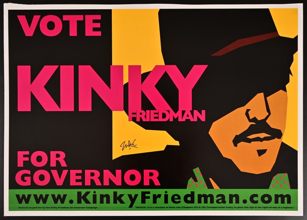 Vote Kinky Friedman For Governor Poster (1 of 1)
