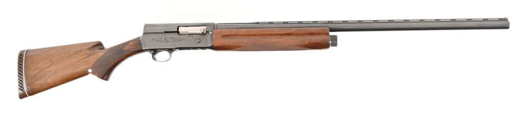 Browning A5 Magnum 12 Shotgun Vent Rib: SN 75V39346. 28" vent rib fixed choke barrel. Good condition, made in Japan. Will take up to 3" shells. Modern.