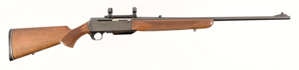 Browning BAR Semi-Auto Rifle 7mm Magnum: 24" Barrel, W/ 1" Scope Rings. Made in Belgium. S/N 23687M74, Modern