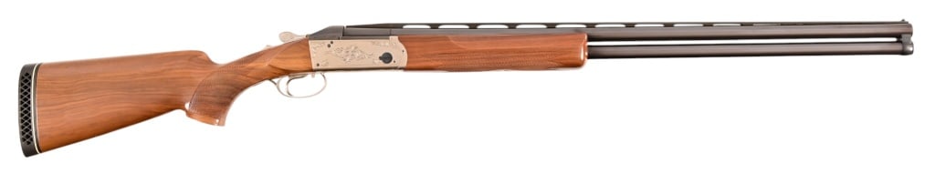 Krieghoff Engraved O/U Skeet 12 GA Shotgun: S/N 23885. Skeet 30" barrel, engraved receiver, checkered wood stock. Aluminum take-down carry case. SN: 23885. Modern