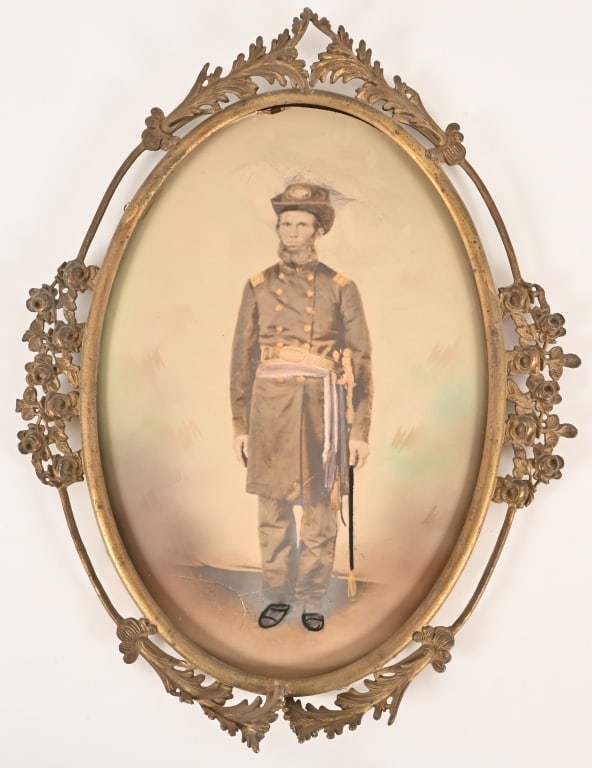 Civil War Soldier Photograph: Oval frame: 24" x 18 1/2".