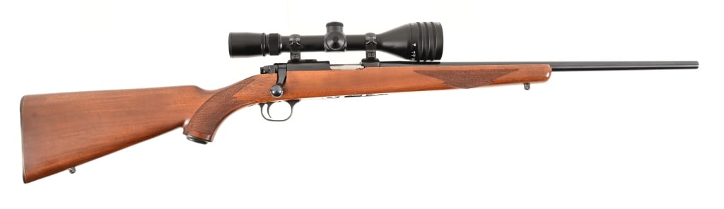 Ruger M77/22 .22 Bolt Action Rifle: 20" barrel, bolt action, Long Rifle shells, 4-12x44 Weaver scope. 700-64998. Modern.
