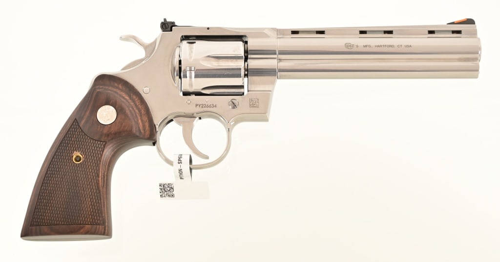Colt Python .357 Magnum Revolver: 6" Barrel, Factory Case, S/N PY226634, New model Python. Modern