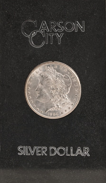 1884 Carson City Silver Dollar Slab: Uncirculated.
