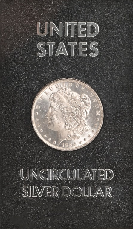 1884 New Orleans Mint Silver Dollar Slab: Uncirculated.