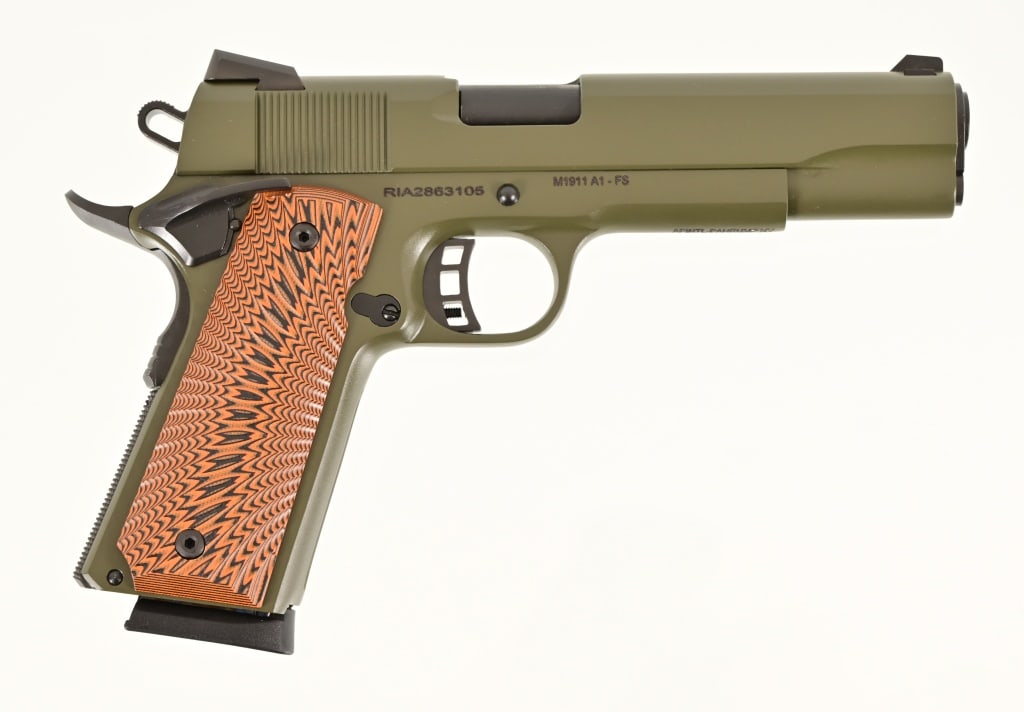 Rock Island 1911 A1 - FS .45 ACP Pistol: S/N RIA2863105. In original factory box. 5" barrel. Green. Modern.